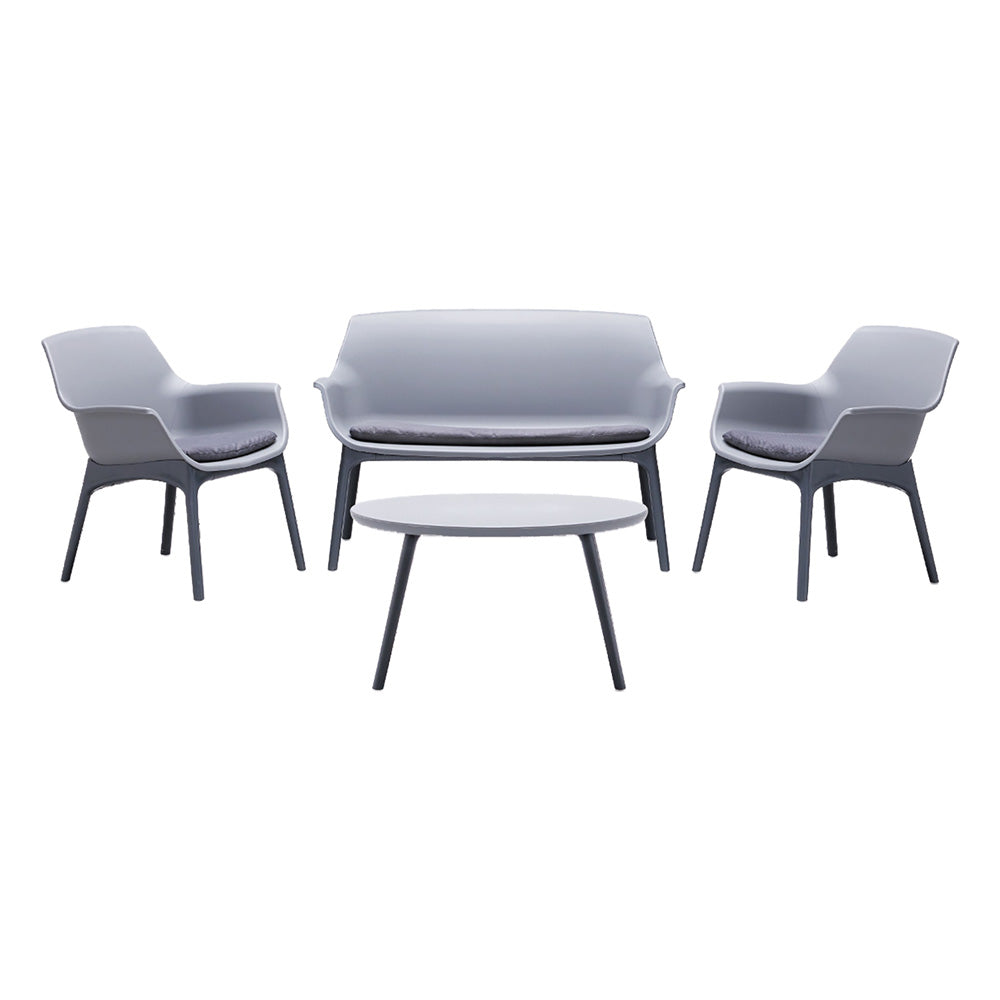 ENSEMBLE DE JARDIN POLYPROPYLÈNE « LUXOR » gris/anthracite