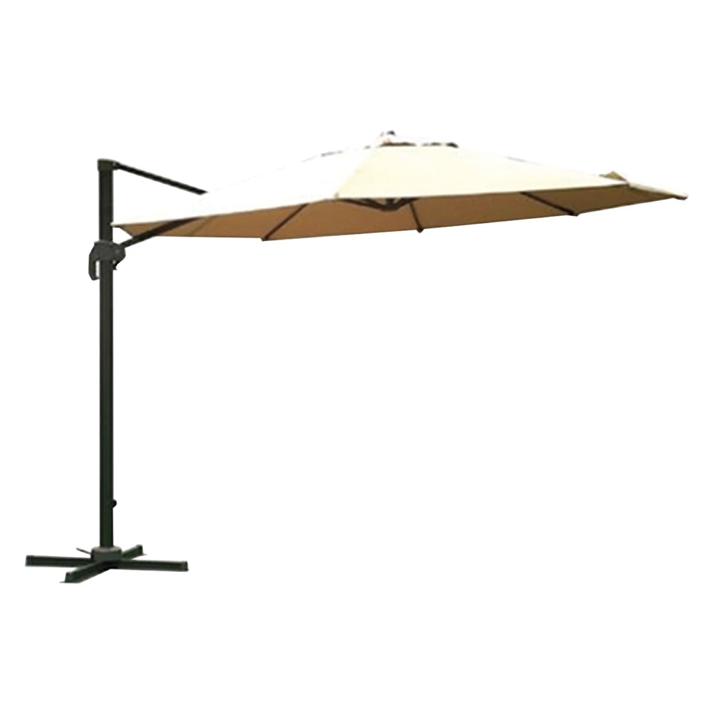 DEZENTRALER GARTENSCHIRM MIT SEITENMAST, RUND, Ø 3,5 m – ecru