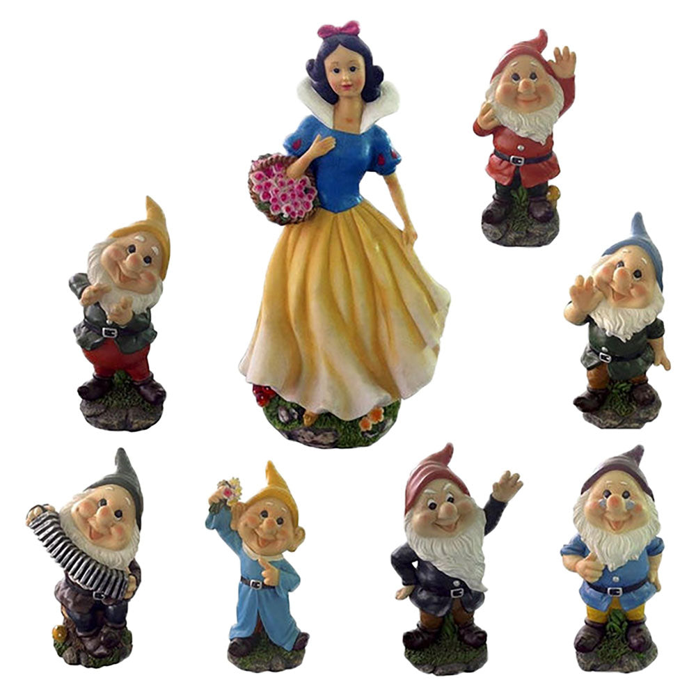 GARTENFIGUREN 'SCHNEEWITTCHEN MIT SIEBEN ZWERGEN' Set 7 + 1