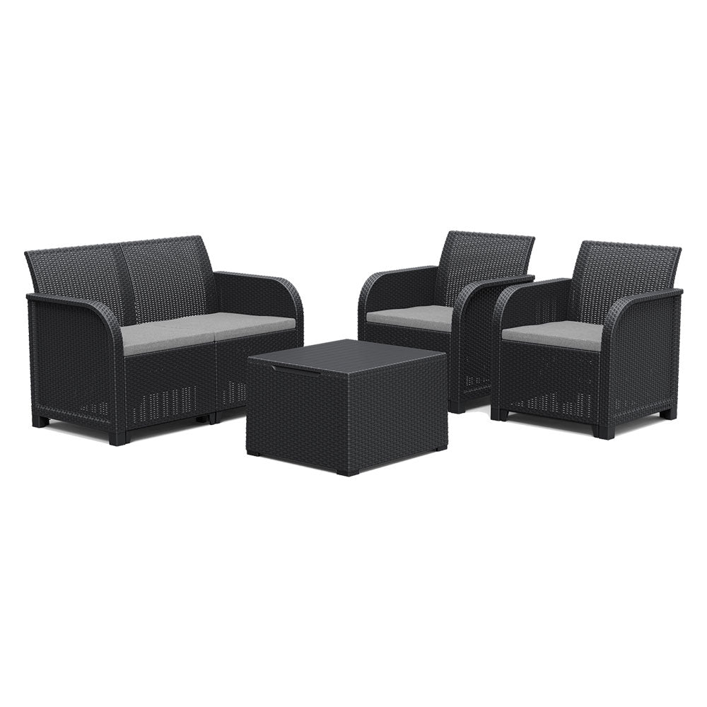 GARTEN-LOUNGESET 'ROSALIE LOUNGE' aus Polypropylen, weiß