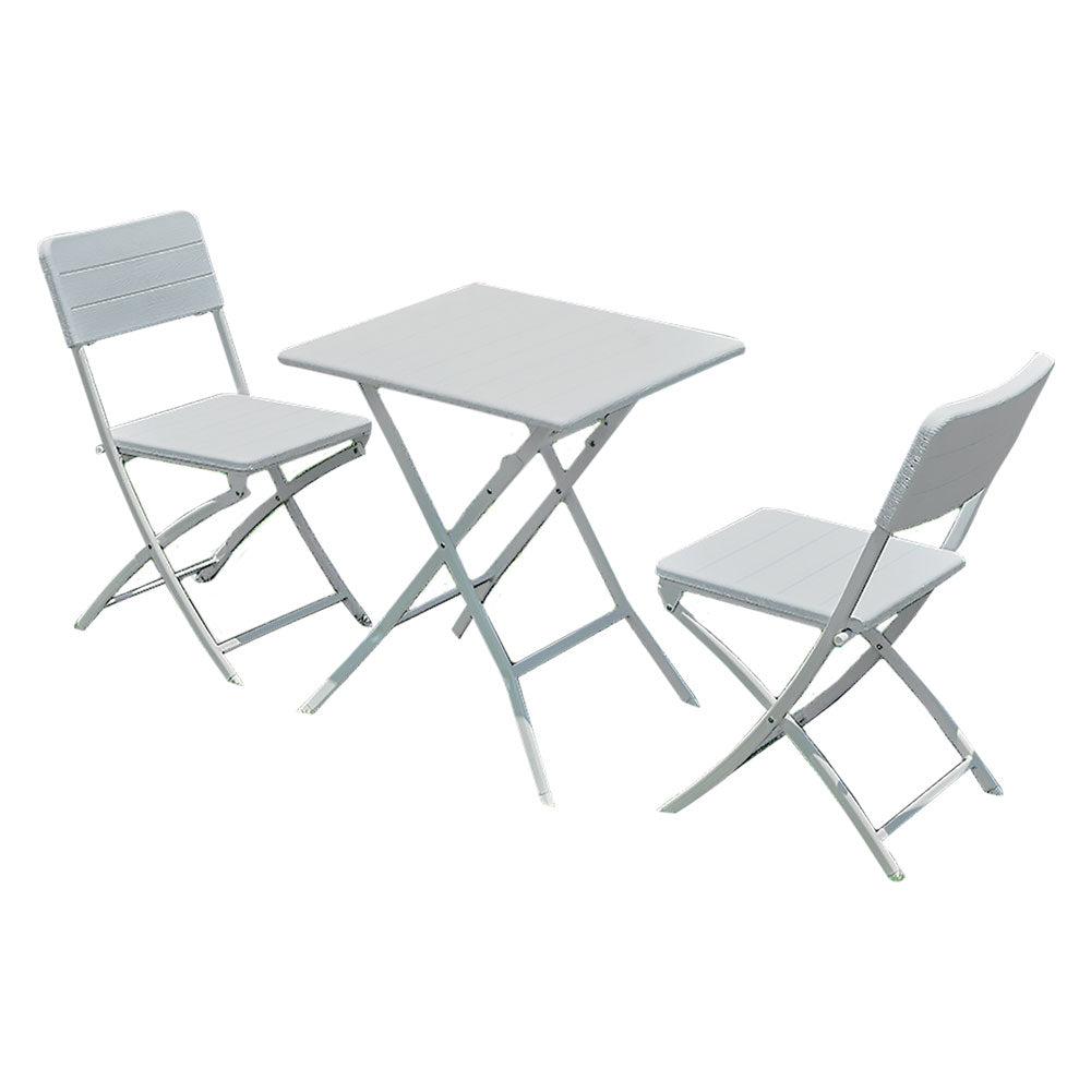 ENSEMBLE DE JARDIN EN POLYÉTHYLÈNE HAUTE DENSITÉ « OLIENA » couleur blanc