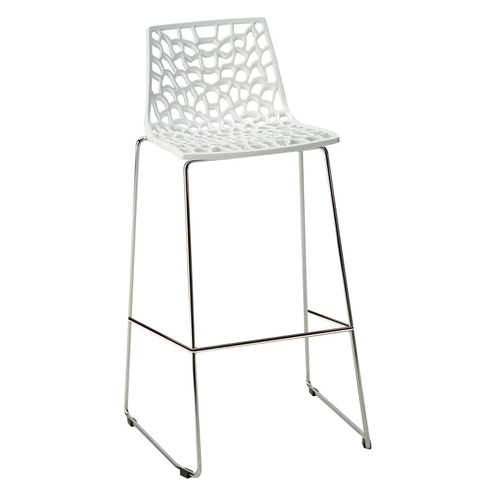 STUHL/HOCKER AUS METALL/KUNSTSTOFF 'SPIDER' weiße Sitzfläche