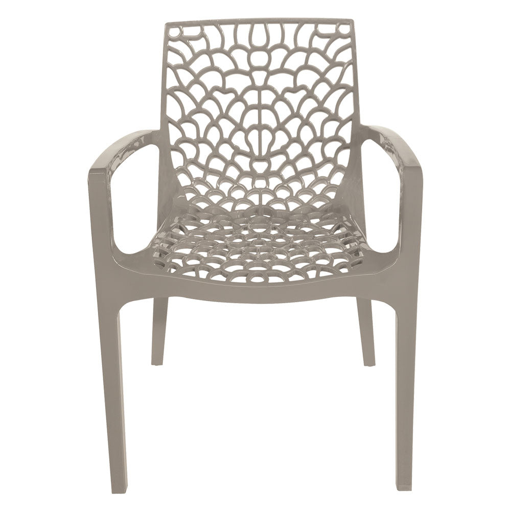 CHAISE EN POLYPROPYLÈNE AVEC ACCOUDOIRS 'GRUVYER' anthracite