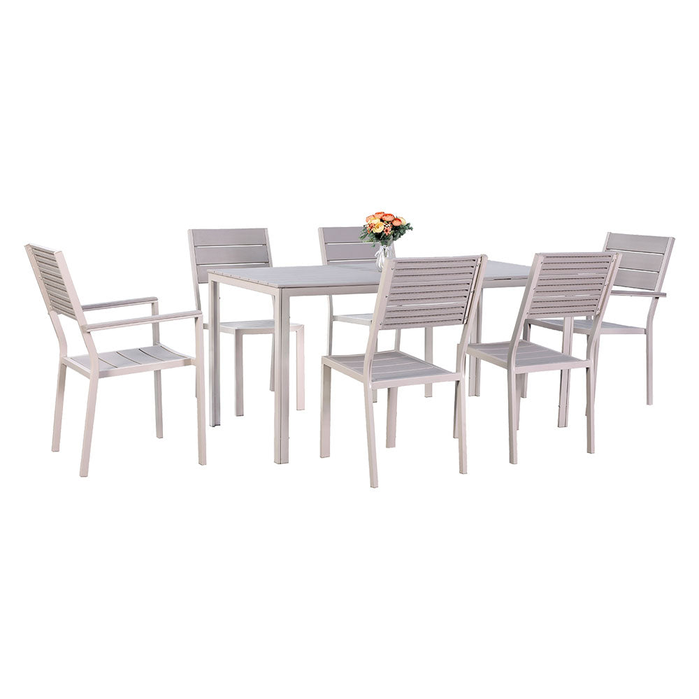 ENSEMBLE DE JARDIN EN ACIER 'ASSOS' coloris beige