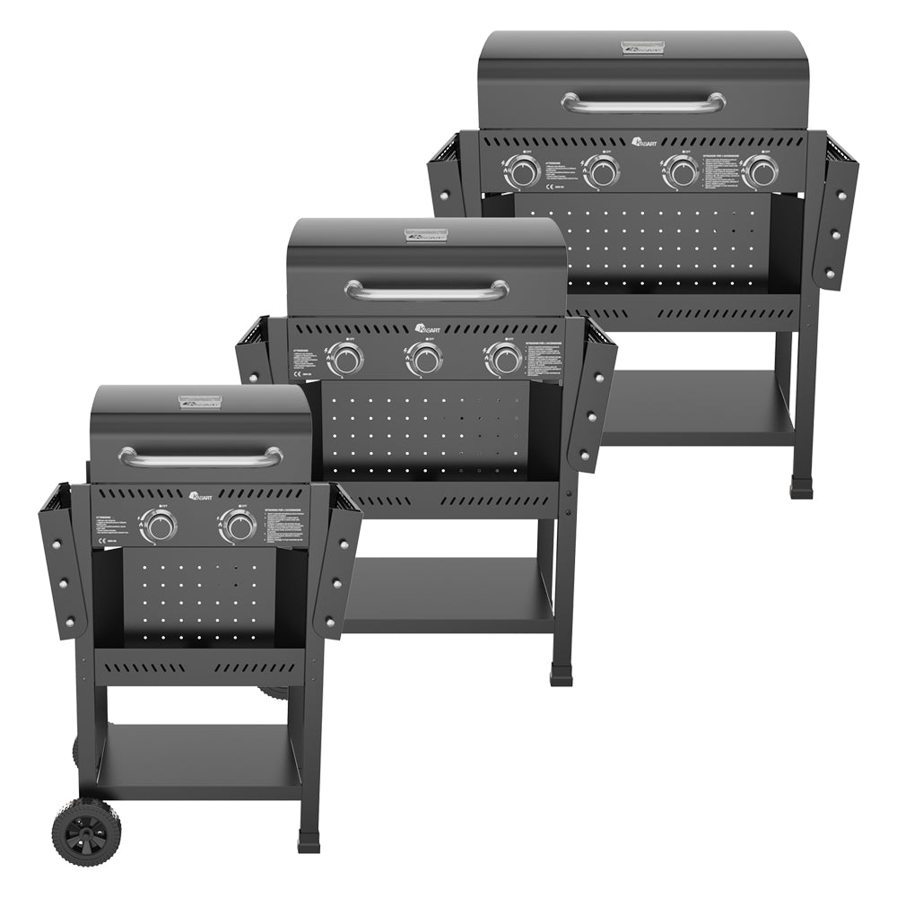 BARBECUE A GAS CARRELLATO 'KASAGRILL' mod. 2 fuochi - kW 2.5 x 2 - cm 102,2 x 102 x 55