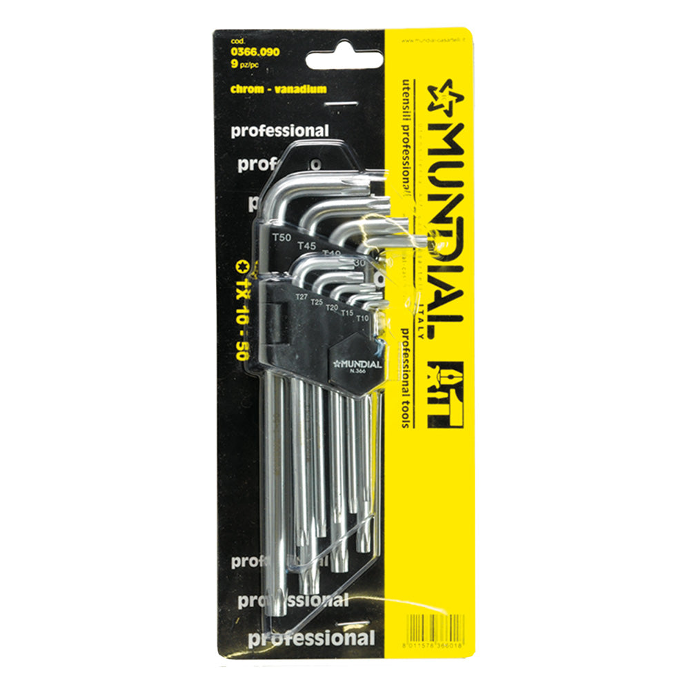 TORX-Schlüsselsatz mit Bohrung (T10-T50), 9-teilig