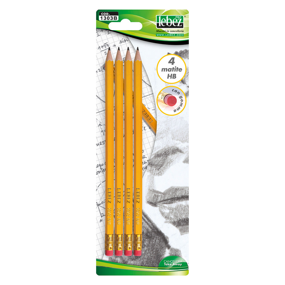 BLEISTIFT MIT RADIERER 4 Stück