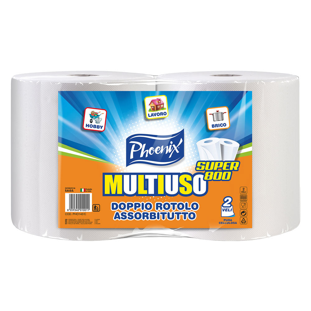 PAPIERROLLE „PHOENIX MULTIUSO SUPER 800“ ca. 0,7 kg pro Rolle (Einzelrollenpreis)