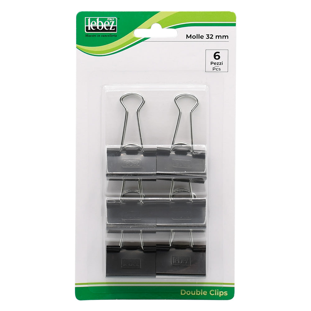 ATTACHE-PAPIER DOUBLE CLIP 32 mm - 6 pièces