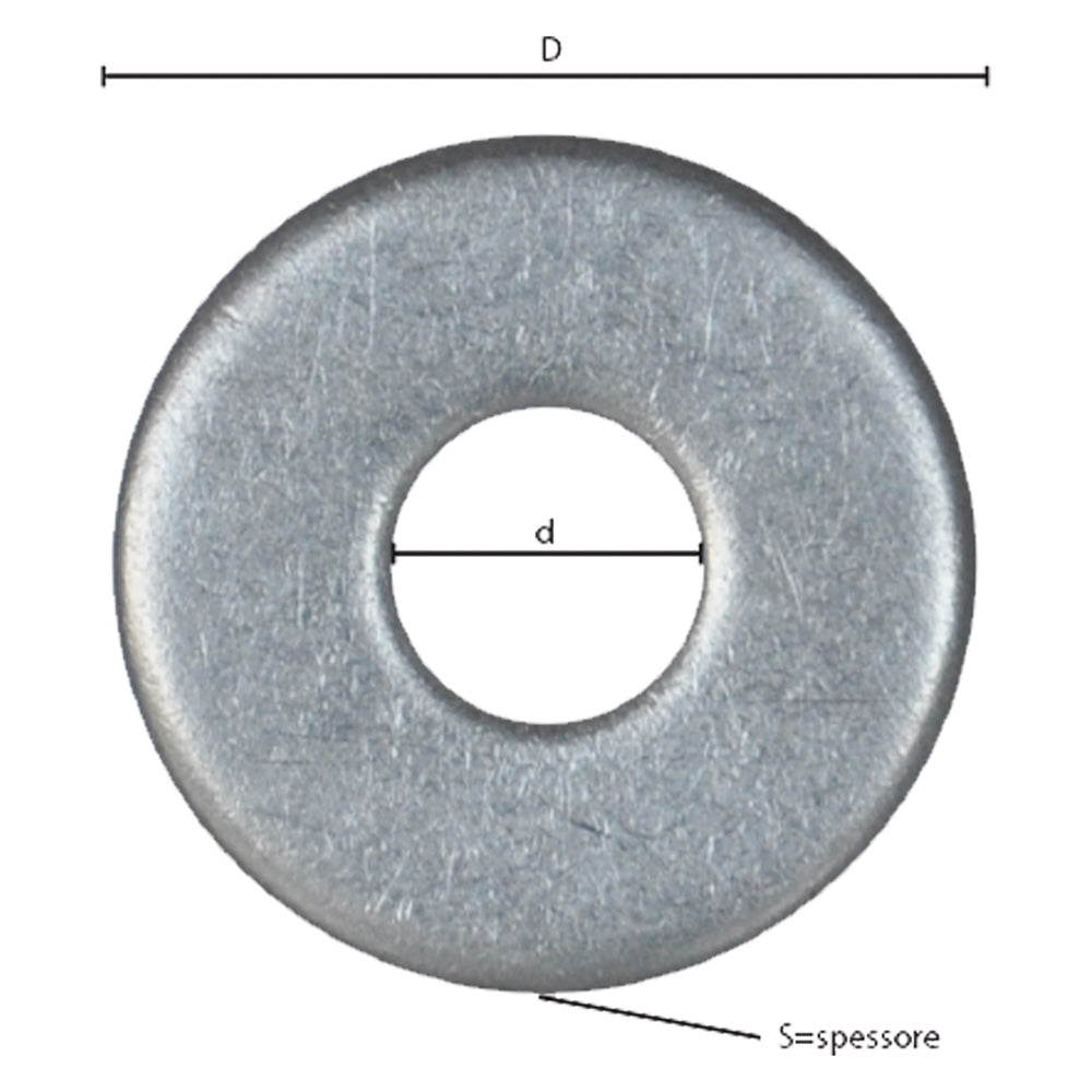 RONDELLA GREMBIALINA INOX A2 M 13- 3,0 x 37 x  13 mm